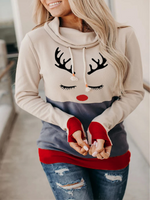 Cargar imagen en el visor de la galería, 2020 new printed stitching hooded sweatshirt
