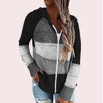 Cargar imagen en el visor de la galería, Casual Hollow Out Full-Zip Hoodie Sweater
