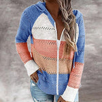 Cargar imagen en el visor de la galería, Casual Hollow Out Full-Zip Hoodie Sweater
