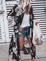 Cargar imagen en el visor de la galería, Casual Snap Front Floral Print Cardigan
