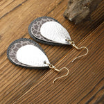 Cargar imagen en el visor de la galería, 3 Layered Leopard Leather Earrings
