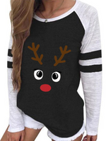 Cargar imagen en el visor de la galería, 2020 Christmas print crew neck raglan sweatshirt
