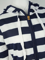 Cargar imagen en el visor de la galería, Autumn and winter plus size hooded striped sweatshirt
