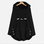Cargar imagen en el visor de la galería, Cat Embroidered Fleece Loose Hooded Sweatshirt
