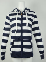 Cargar imagen en el visor de la galería, Autumn and winter plus size hooded striped sweatshirt
