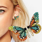 Cargar imagen en el visor de la galería, Butterfly Wing Rhinestone Earring
