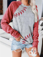 Cargar imagen en el visor de la galería, Baseball Lace One The Side Colorblock Women's Sweatshirt
