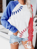 Cargar imagen en el visor de la galería, Baseball Lace One The Side Colorblock Women's Sweatshirt
