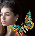 Cargar imagen en el visor de la galería, Butterfly Wing Rhinestone Earring
