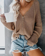 Cargar imagen en el visor de la galería, Cardigan Zip Hooded Sweater
