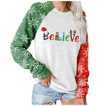 Cargar imagen en el visor de la galería, Believe Christmas print contrast sweatshirt
