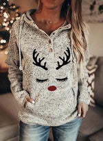 Load image into Gallery viewer, Animal Print Long Sleeves Christmas Sweatshirt
